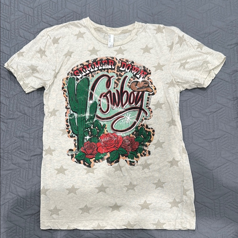 Cowboy Graphic T-Shirt - Cream
